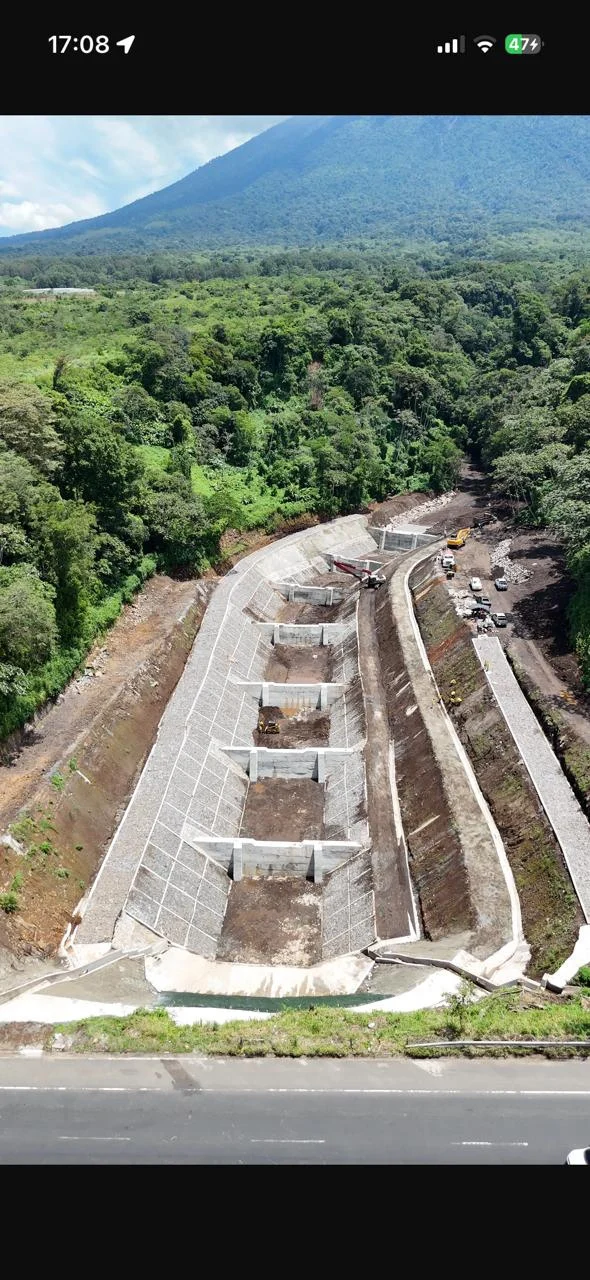 Obra de infraestructura de KOBA vista desde el aire